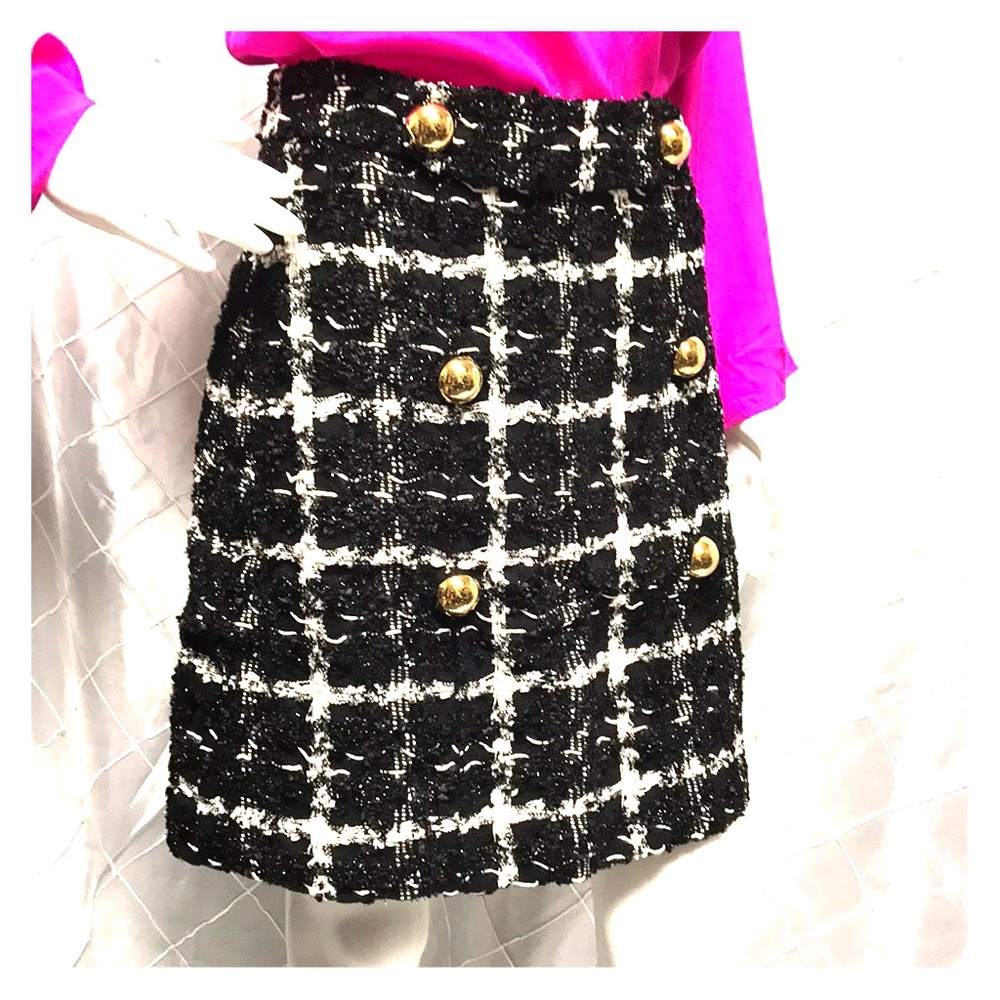 NEW Britt Ryan texture black & white skirt Sz 6